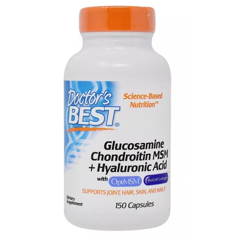 Doctor's Best - Glucosamine Chondroitin MSM + Hyaluronic Acid - 150 caps