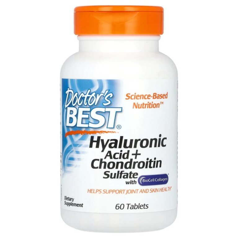 Doctor's Best - Hyaluronic Acid + Chondroitin Sulfate with BioCell Collagen - 60 tablets