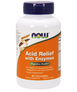 NOW Foods - Acid Relief with Enzymes - 60 chewables