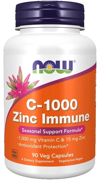 NOW Foods - C-1000 Zinc Immune - 90 vcaps