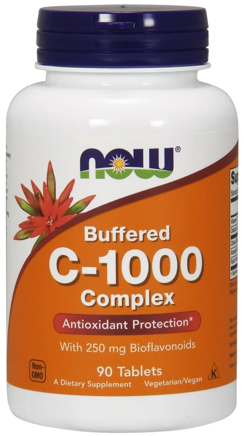 NOW Foods - Vitamin C-1000 Complex - Buffered with 250mg Bioflavonoids - 90 tabs