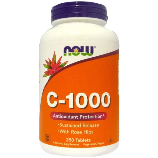 NOW Foods - Vitamin C-1000 with Rose Hips - Sustained Release - 250 tablets