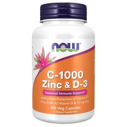 NOW Foods - C-1000 Zinc & D-3 - 100 vcaps