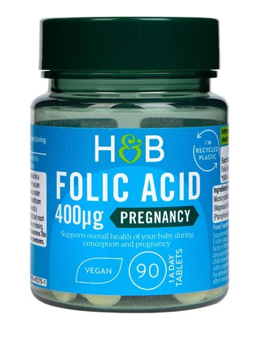 Holland & Barrett – Foliumzuur 400 mcg, 90 tabletten