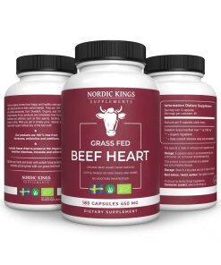 Nordic Kings - 100% græsfodret og økologisk oksehjertekapsler - 180 stk