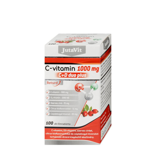 JutaVit  Vitamin C 1000 mg - C+D Duo Plus (100 Tablets)