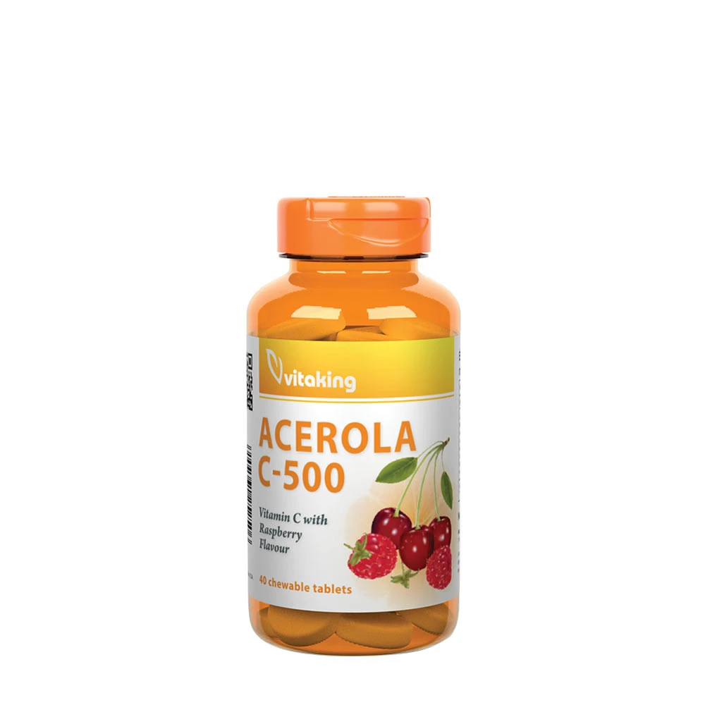 Vitaking - Vitamine C-500 Acerola Plus, 40 Kauwtabletten, Bosbes