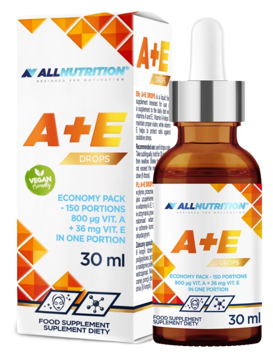 A + E Droppar – Vitamin A & E i flytande form – 30 ml