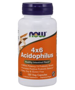 Acidophilus 4X6 – Probiotika med Levande Kulturer – 120 Vcaps