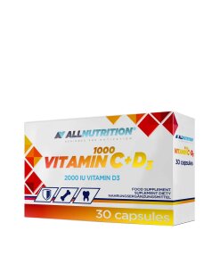 Allnutrition - C-vitamin 1000 mg + D3 + 30 kapslar