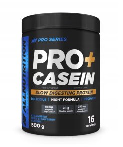 Allnutrition - Pro+ Kasein Jordgubbs- och vildjordgubbs-smak + 500 g