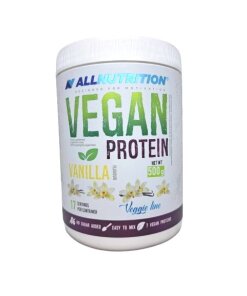Allnutrition - vegan vaniljproteinpulver + 500 g