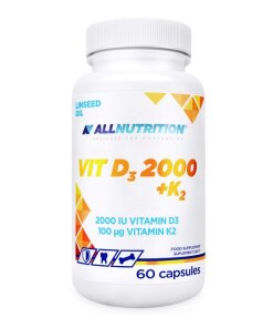 Allnutrition – Vitamin D3 2000 IU + Vitamin K2 – 60 Kapslar