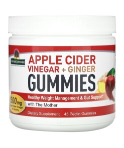Äppelcidervinäger + Ingefära Gummies – 45 pektingodis