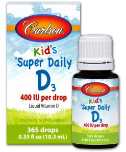 Carlson Labs - Barnens Super Daglig D3 400 IE + 10 ml