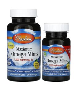 Carlson Labs - Maximum Omega Minis + 80 softgelkapslar