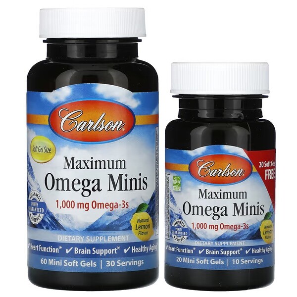 Carlson Labs - Maximum Omega Minis + 80 softgelkapslar