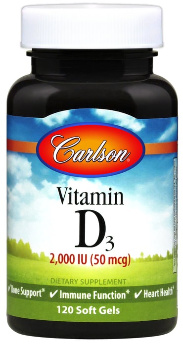 Carlson Labs - Vitamin D3 2000 IE + 120 mjukgelkapslar