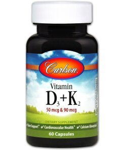 Carlson Labs - Vitamin D3 och K2 + 60 kapslar