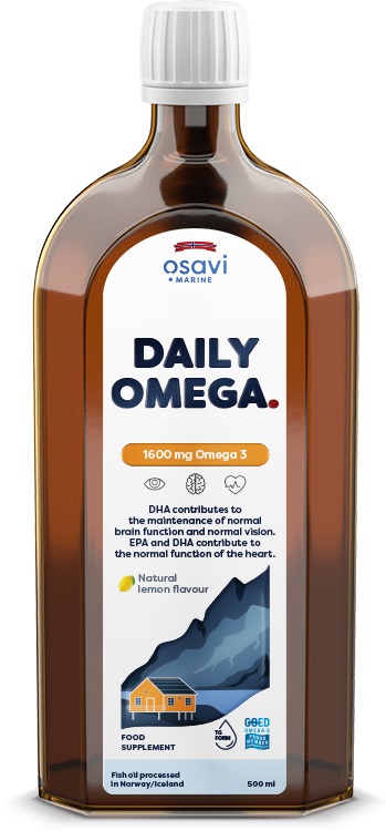 Daily Omega – 1600 mg Omega 3 med naturlig citronsmak – 500 ml