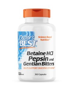 Doctor's Best - Betain HCl pepsin och gentianbitter + 360 kapslar
