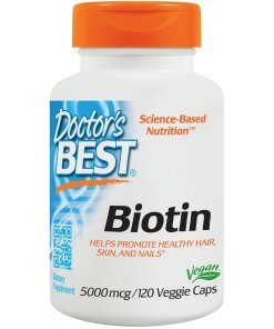 Doctor's Best - Biotin 5000 µg + 120 vegetariska kapslar