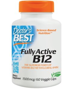 Doctor's Best - Fullt aktiv B12 1500 µg + 60 vegetariska kapslar