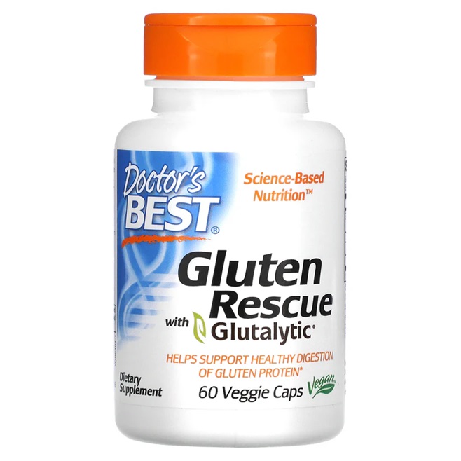 Doctor's Best - Glutenstöd med Glutalytic + 60 växtbaserade kapslar