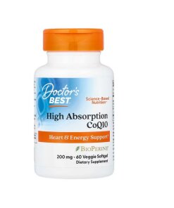 Doctor's Best - Högupptagande koenzym Q10 med BioPerine + 60 vegetariska mjukgeléer