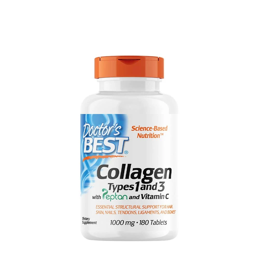 Doctor's Best - Kollagen typ I och III med Peptan och C-vitamin 1000 mg per tablett + 180 tabletter