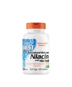 Doctor's Best - Långtidsverkande nikotinsyra med niaXtend 500 mg + 120 tabletter