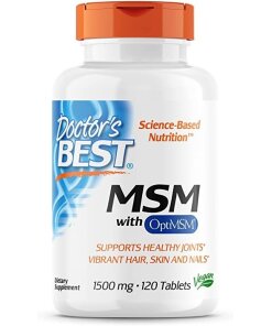 Doctor's Best - MSM med OptiMSM + 1500 mg / 120 veganetabletter