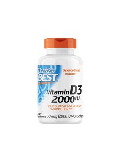 Doctor's Best - Vitamin D3 2000 IE + 180 mjuka gelkapslar