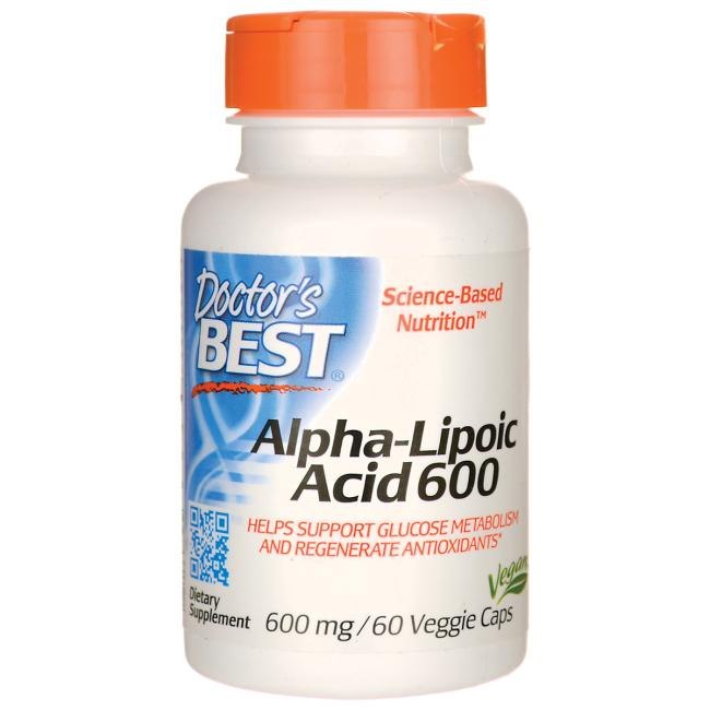 Doctor's Best - alfa-liponsyra 600 mg + 60 vegetabiliska kapslar