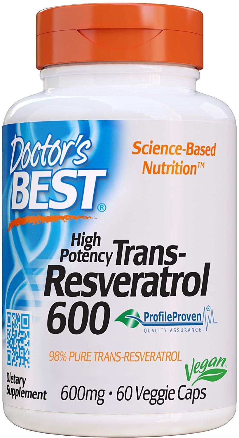 Doctor's Best - trans-resveratrol 600 mg + 60 vegetabiliska kapslar