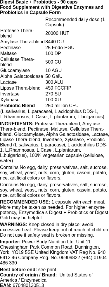 Enzymedica - Spijsverteringsenzymen + Probiotica, 90 capsules - Afbeelding 2