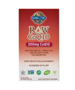 Garden of Life - Raw koenzym Q10 200 mg + 60 veganska kapslar
