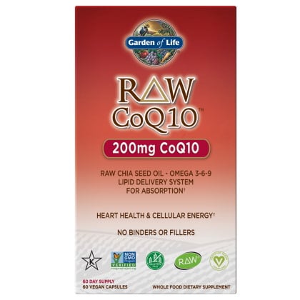 Garden of Life - Raw koenzym Q10 200 mg + 60 veganska kapslar