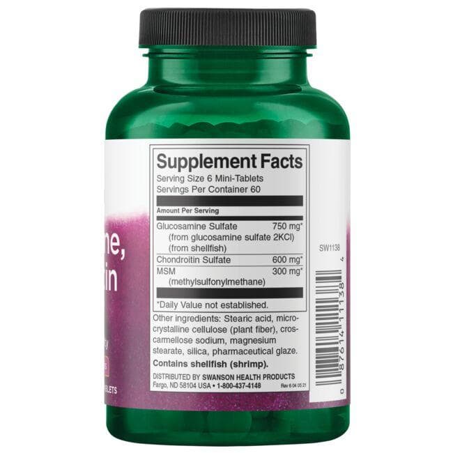 Swanson - Glucosamine, Chondroïtine & MSM - 360 mini-tabletten - Afbeelding 3