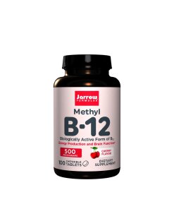 Jarrow Formulas - Metyl B-12 500 μg körsbärssmak + 100 veganska tuggtabletter