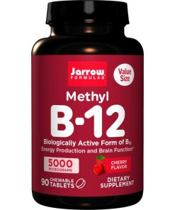 Jarrow Formulas - Metylkobalamin B-12 5000 µg Körsbärssmak + 90 tuggtabletter