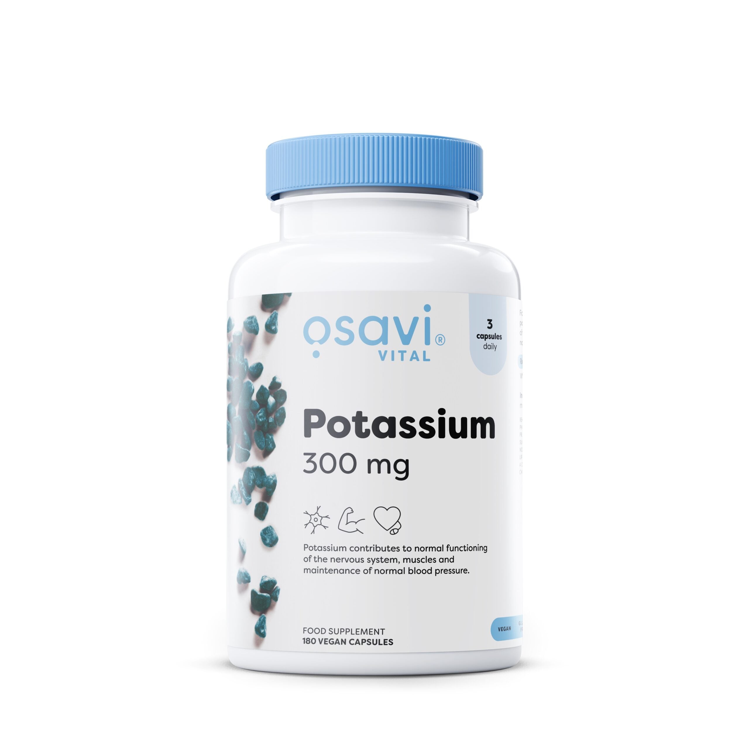 Kalium 300 mg – 180 veganska kapslar