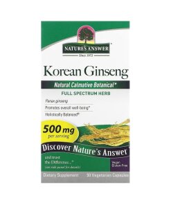 Koreansk Ginseng 500mg – 50 Vegetabiliska Kapslar