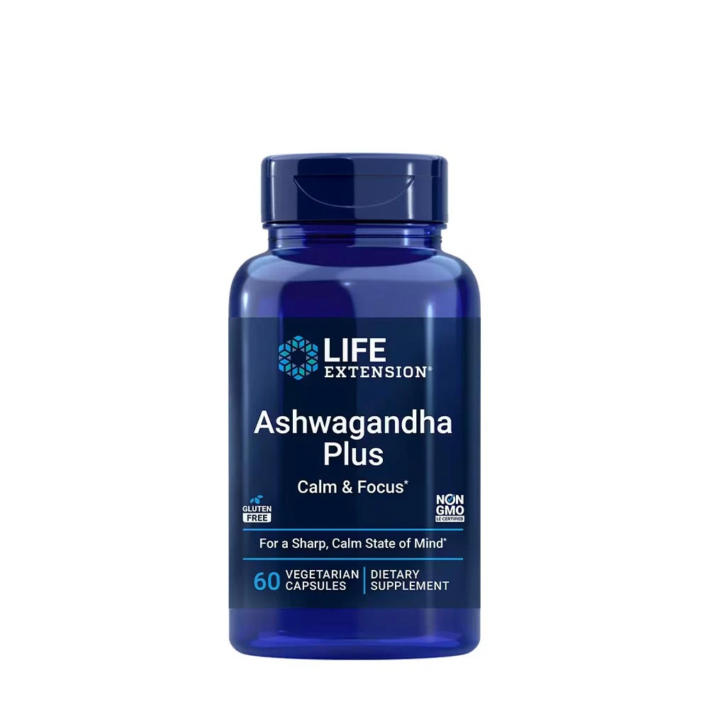 Life Extension - Ashwagandha Lugn och fokus + 60 vegetariska kapslar