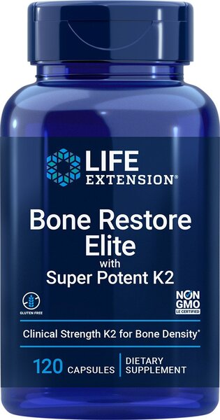 Life Extension - Bone Restore Elite med Super Potent K2 + 120 kapslar