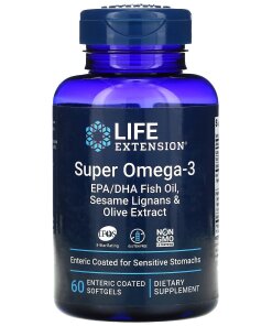 Life Extension - Super Omega-3 EPA/DHA med sesam-lignaner och olivextrakt + 60 enteriskt belagda mjukgelkapslar