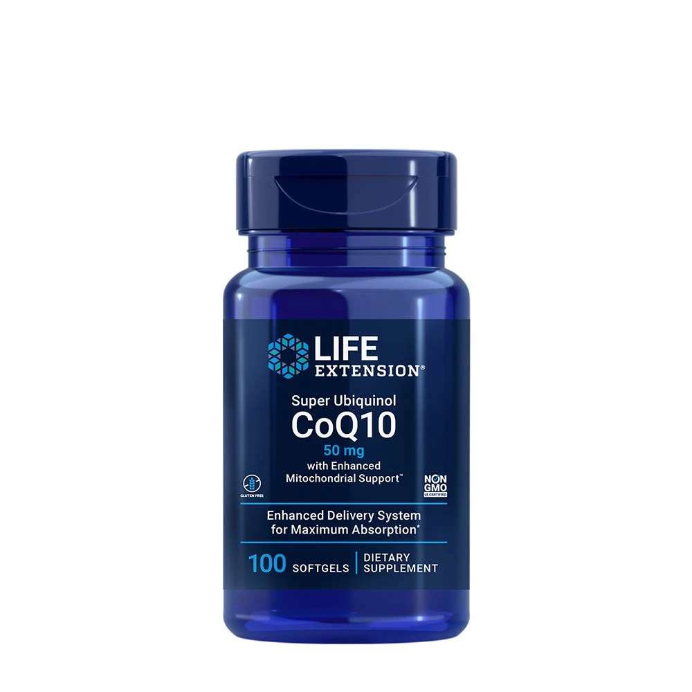 Life Extension - Super Ubiquinol CoQ10 med förbättrat mitokondriellt stöd + 100 mjuka gelkapslar