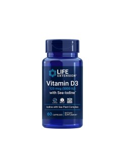 Life Extension - Vitamin D3 med havsjod 5000 IU + 60 kapslar