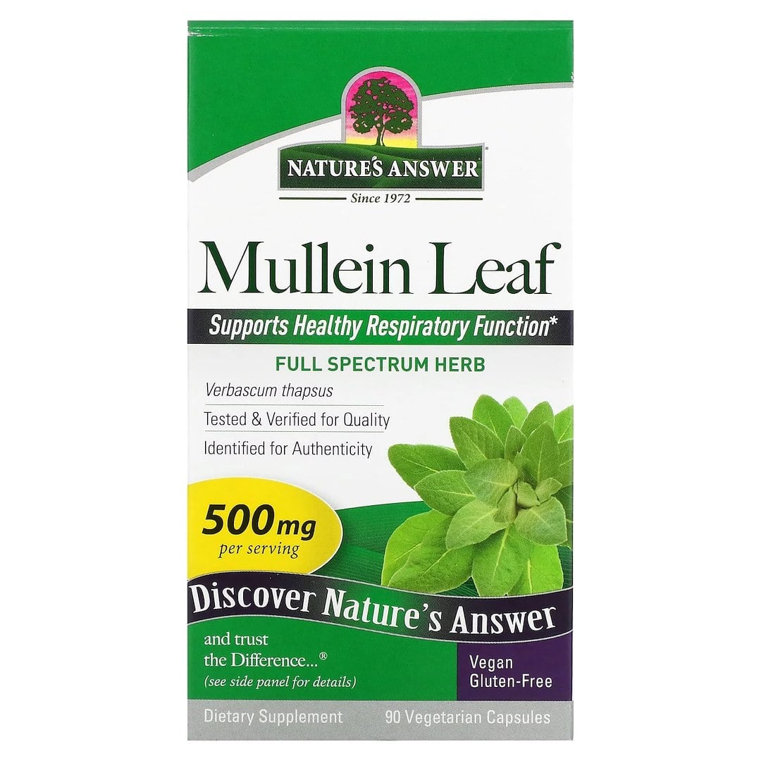 Mullein Leaf 500 mg – 90 Vegetabiliska Kapslar