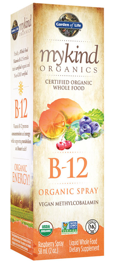 Mykind Organics B-12 Organic Spray – Ekologisk B12-spray med Hallonsmak – 58 ml